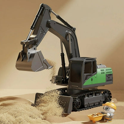 Alloy Remote Control Excavator Toy with Lights, Sound Effects for Kids 15