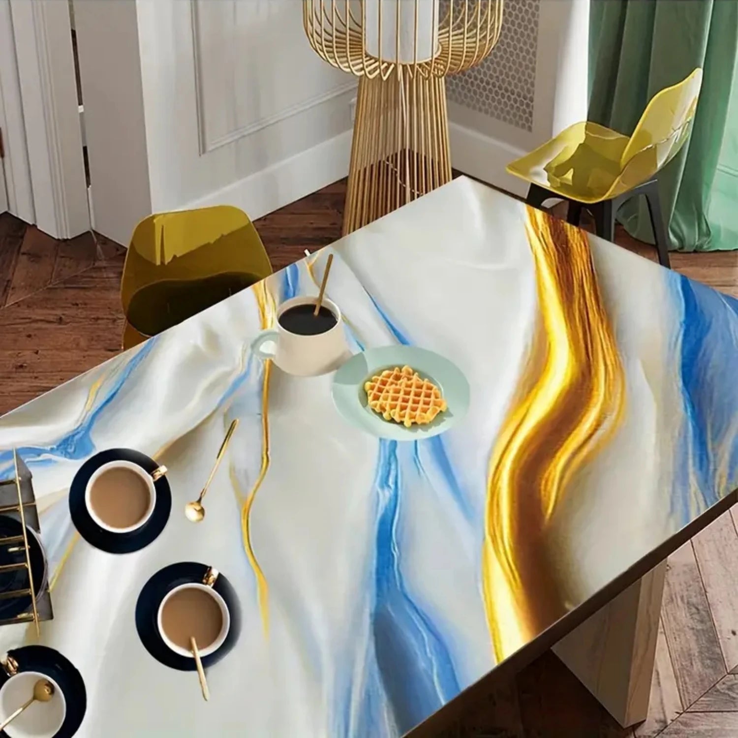 Aluminum Foil Marble Decor Stickers - Self-Adhesive Waterproof Wallpaper for Cabinets & Countertops 5