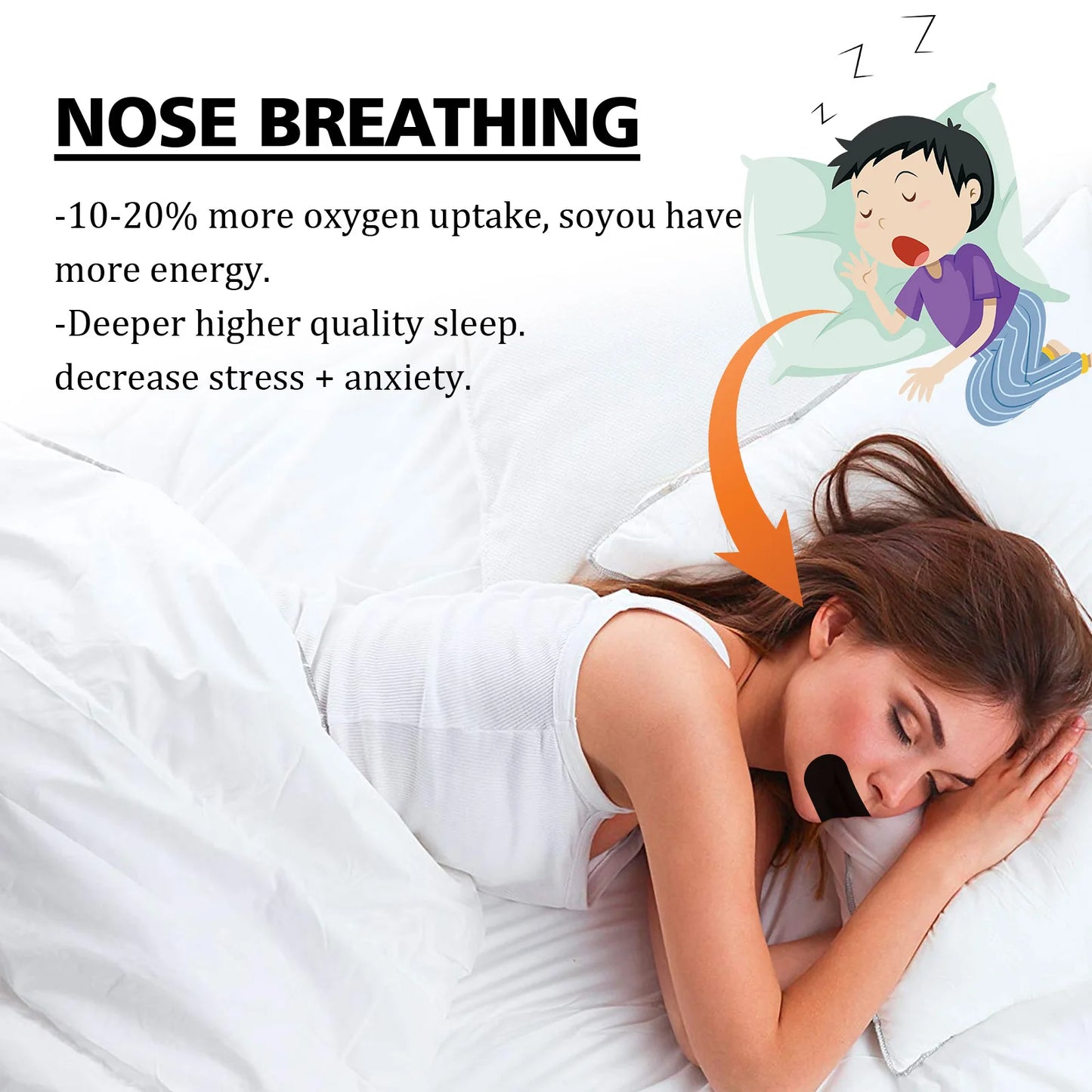 Anti Snoring Mouth Tape for Sleep - Comfortable Tape to Promote Nose Breathing 3