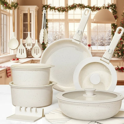 Astercook - 21 Piece Nonstick Cookware Set with Sensor Handles & Elegant Design 0