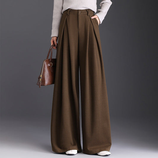 Atelier - Fluid Wide Leg Pants in Soft Wool-Like Fabric for Effortless Elegance 0