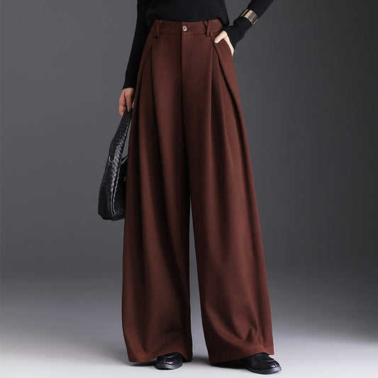 Atelier - Fluid Wide Leg Pants in Soft Wool-Like Fabric for Effortless Elegance 1