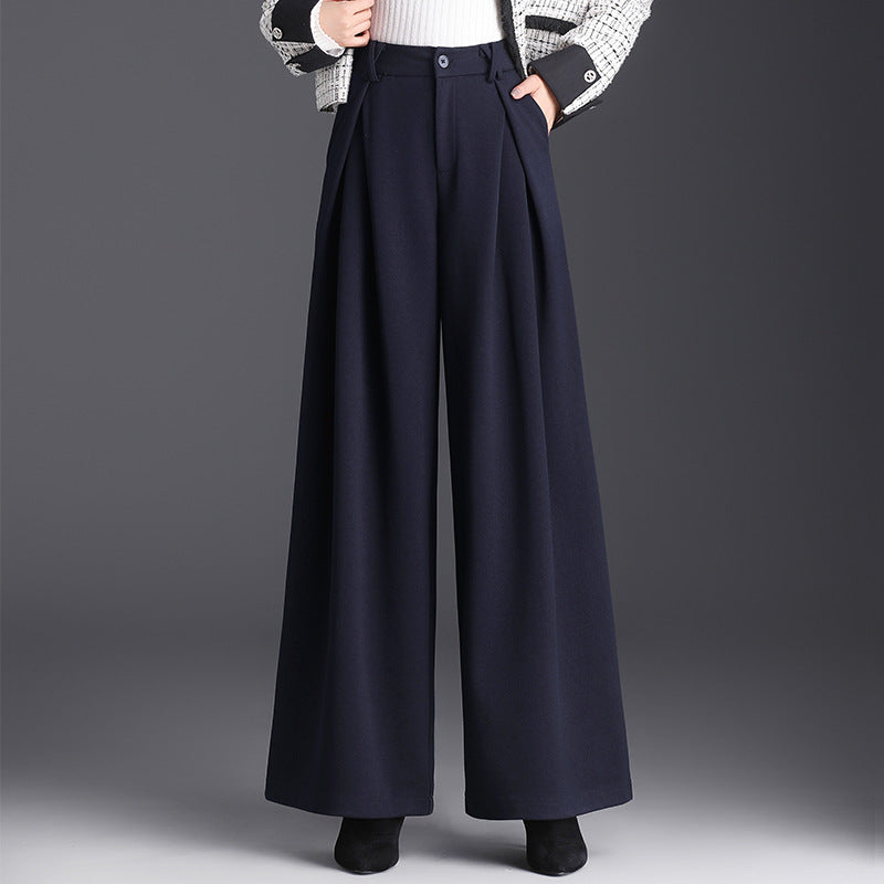 Atelier - Fluid Wide Leg Pants in Soft Wool-Like Fabric for Effortless Elegance 2