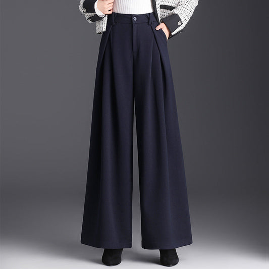 Atelier - Fluid Wide Leg Pants in Soft Wool-Like Fabric for Effortless Elegance 2