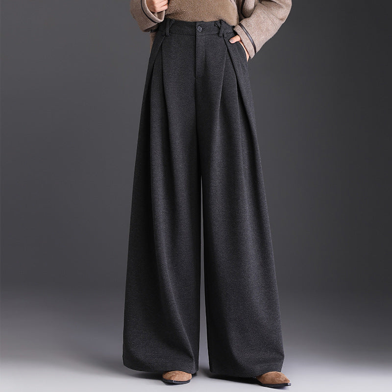 Atelier - Fluid Wide Leg Pants in Soft Wool-Like Fabric for Effortless Elegance 3