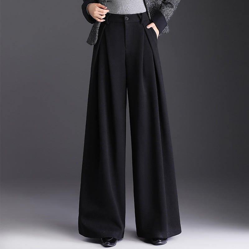 Atelier - Fluid Wide Leg Pants in Soft Wool-Like Fabric for Effortless Elegance 4