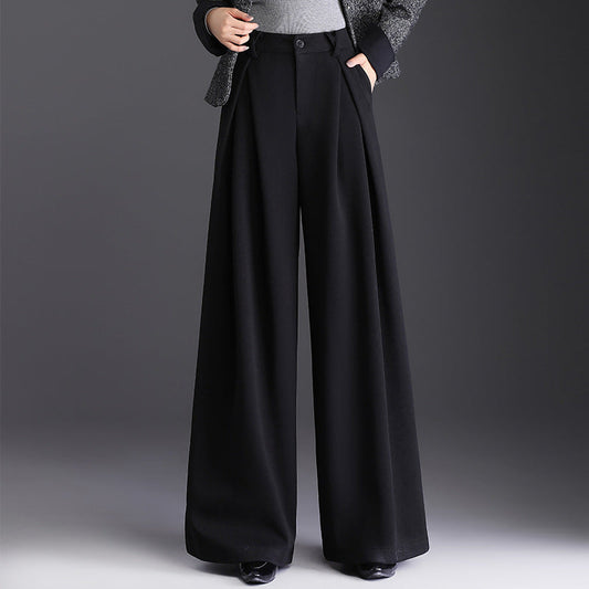Atelier - Fluid Wide Leg Pants in Soft Wool-Like Fabric for Effortless Elegance 4