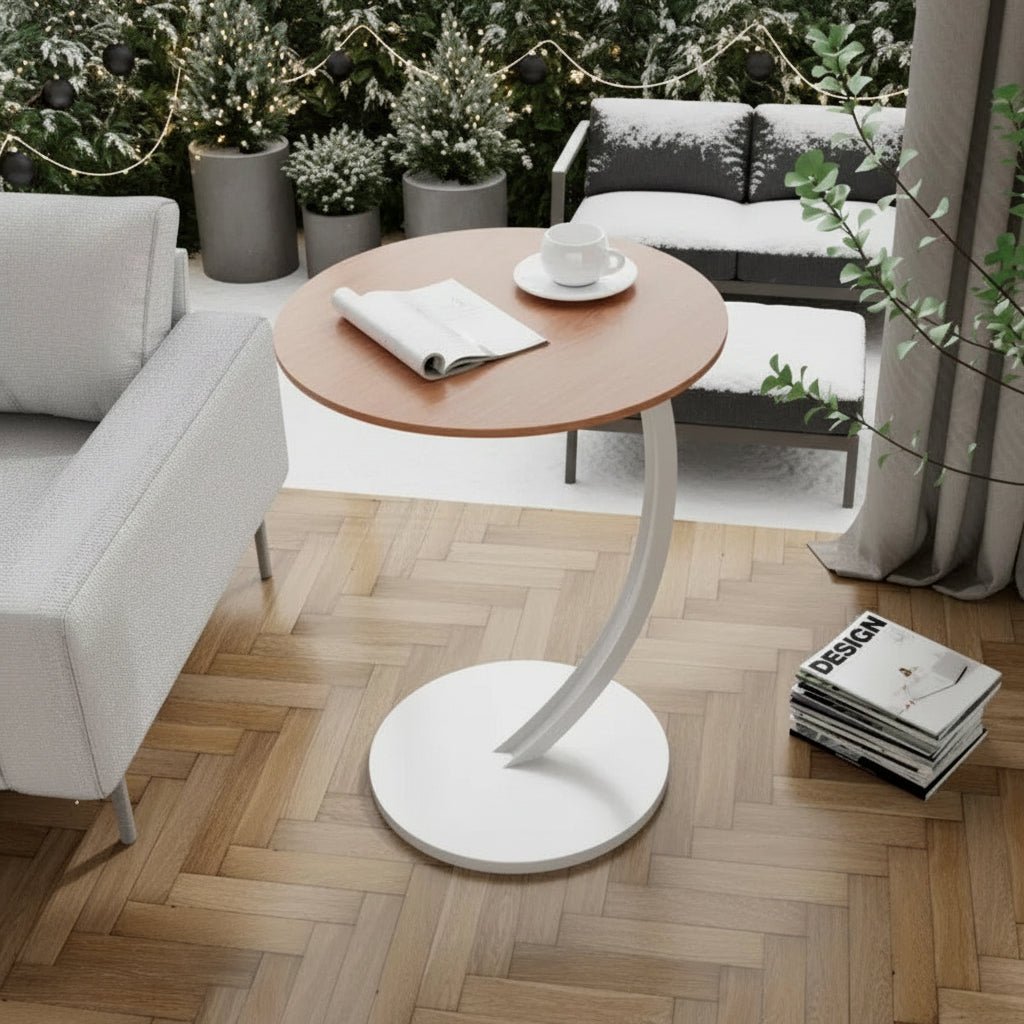 Avelyne - Compact Reinforced Round Side Table Nightstand for Small Spaces 1