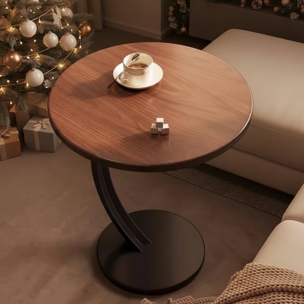 Avelyne - Compact Reinforced Round Side Table Nightstand for Small Spaces 2