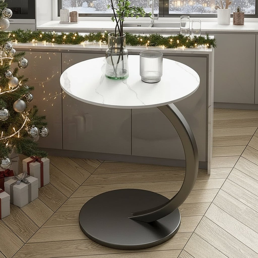 Avelyne - Compact Reinforced Round Side Table Nightstand for Small Spaces 3