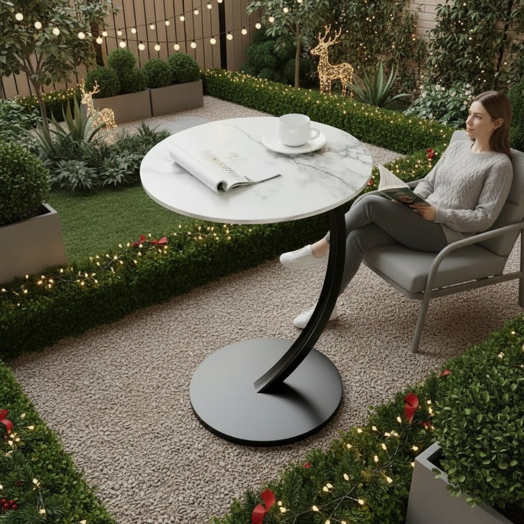 Avelyne - Compact Reinforced Round Side Table Nightstand for Small Spaces 4