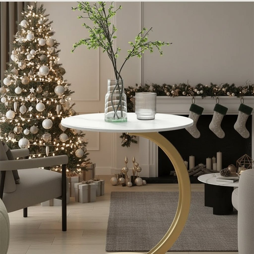 Avelyne - Compact Reinforced Round Side Table Nightstand for Small Spaces 5