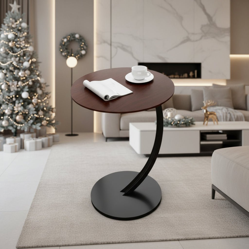 Avelyne - Compact Reinforced Round Side Table Nightstand for Small Spaces 6