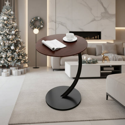 Avelyne - Compact Reinforced Round Side Table Nightstand for Small Spaces 6