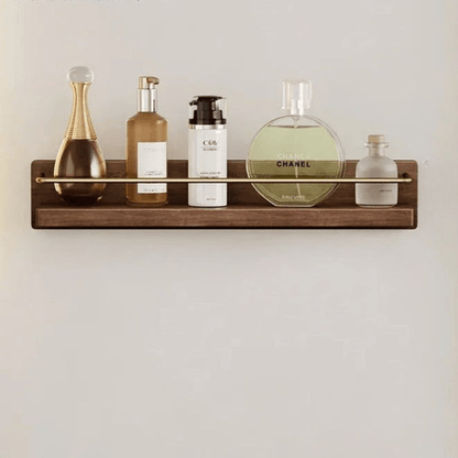 BAMBRIA – Bamboo wall coat rack with shelf and sturdy hooks 0