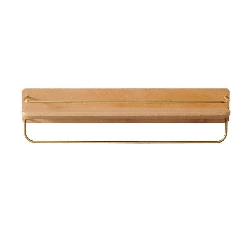 BAMBRIA – Bamboo wall coat rack with shelf and sturdy hooks 12