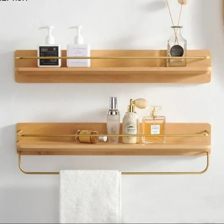 BAMBRIA – Bamboo wall coat rack with shelf and sturdy hooks 3