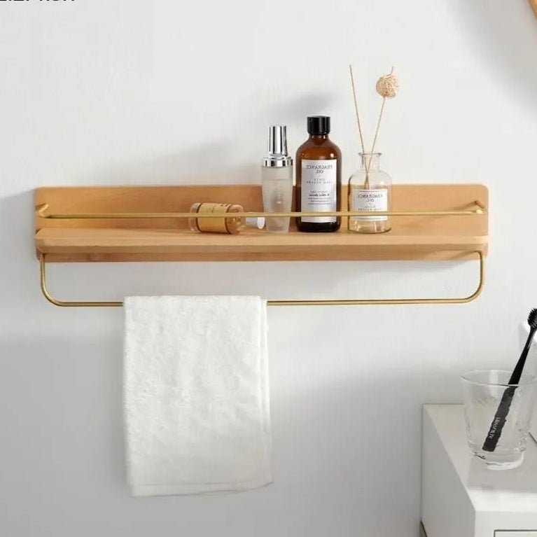 BAMBRIA – Bamboo wall coat rack with shelf and sturdy hooks 4