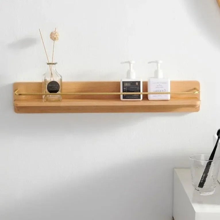 BAMBRIA – Bamboo wall coat rack with shelf and sturdy hooks 5