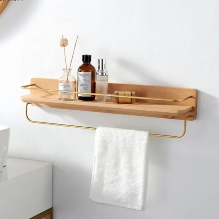 BAMBRIA – Bamboo wall coat rack with shelf and sturdy hooks 6
