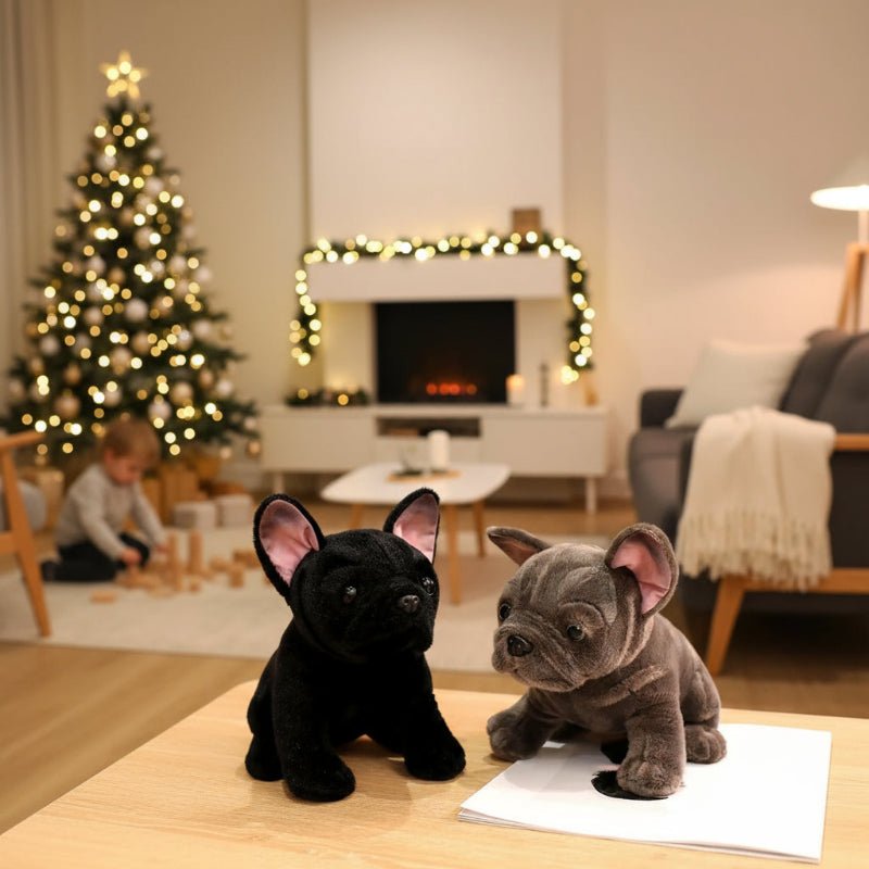 BULLDOFY – Realistic Bulldog Plush Toy (28 cm) in Black & Grey for Children and Animal Lovers 1