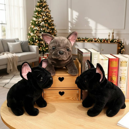 BULLDOFY – Realistic Bulldog Plush Toy (28 cm) in Black & Grey for Children and Animal Lovers 3