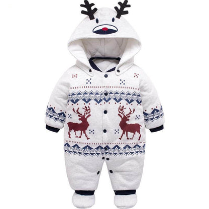 Baby Christmas Romper - Hooded Infant Romper in Soft Cotton for 0-12 Months 2