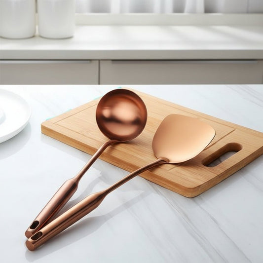 Bali Kitchen Set - 2-Piece Stainless Steel Turner & Ladle Cooking Utensils 0