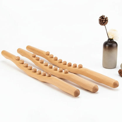 Beech Wood Massage Tool - Ergonomic Rolling Pin for Muscle Relief and Relaxation 4