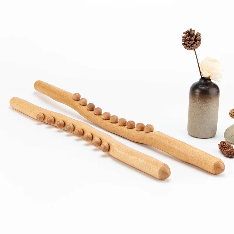 Beech Wood Massage Tool - Ergonomic Rolling Pin for Muscle Relief and Relaxation 5