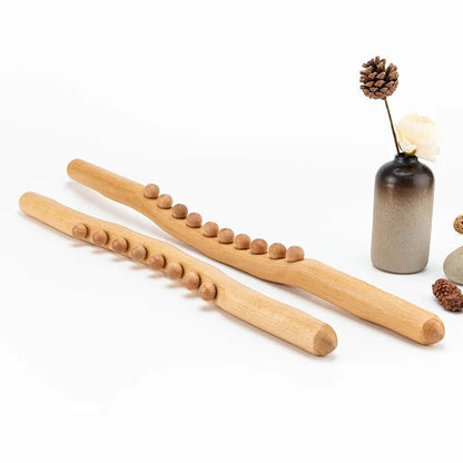 Beech Wood Massage Tool - Ergonomic Rolling Pin for Muscle Relief and Relaxation 5