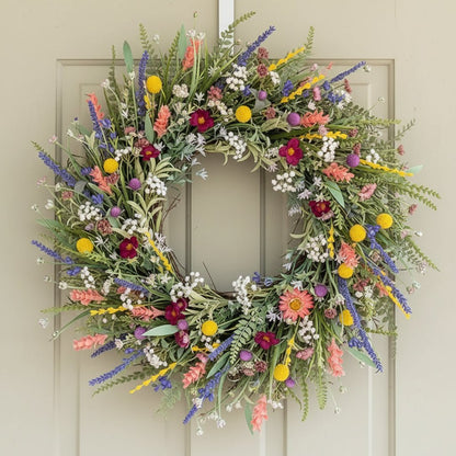 Bloomora - Handcrafted Living Door Wreath with Vibrant Floral Display 0