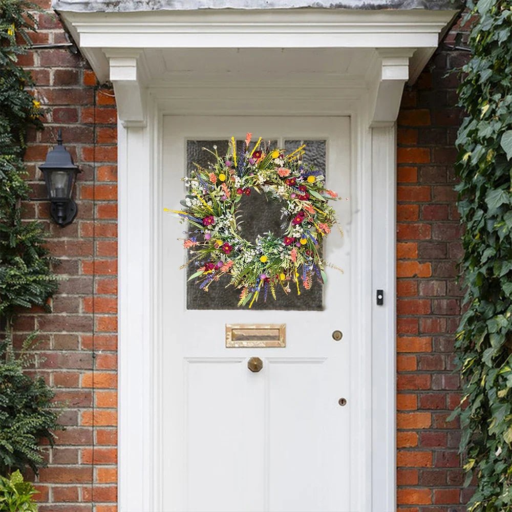 Bloomora - Handcrafted Living Door Wreath with Vibrant Floral Display 1