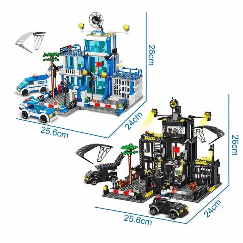 Bohui Toys SWAT Police Station Building Blocks Set with Figures for Kids 2