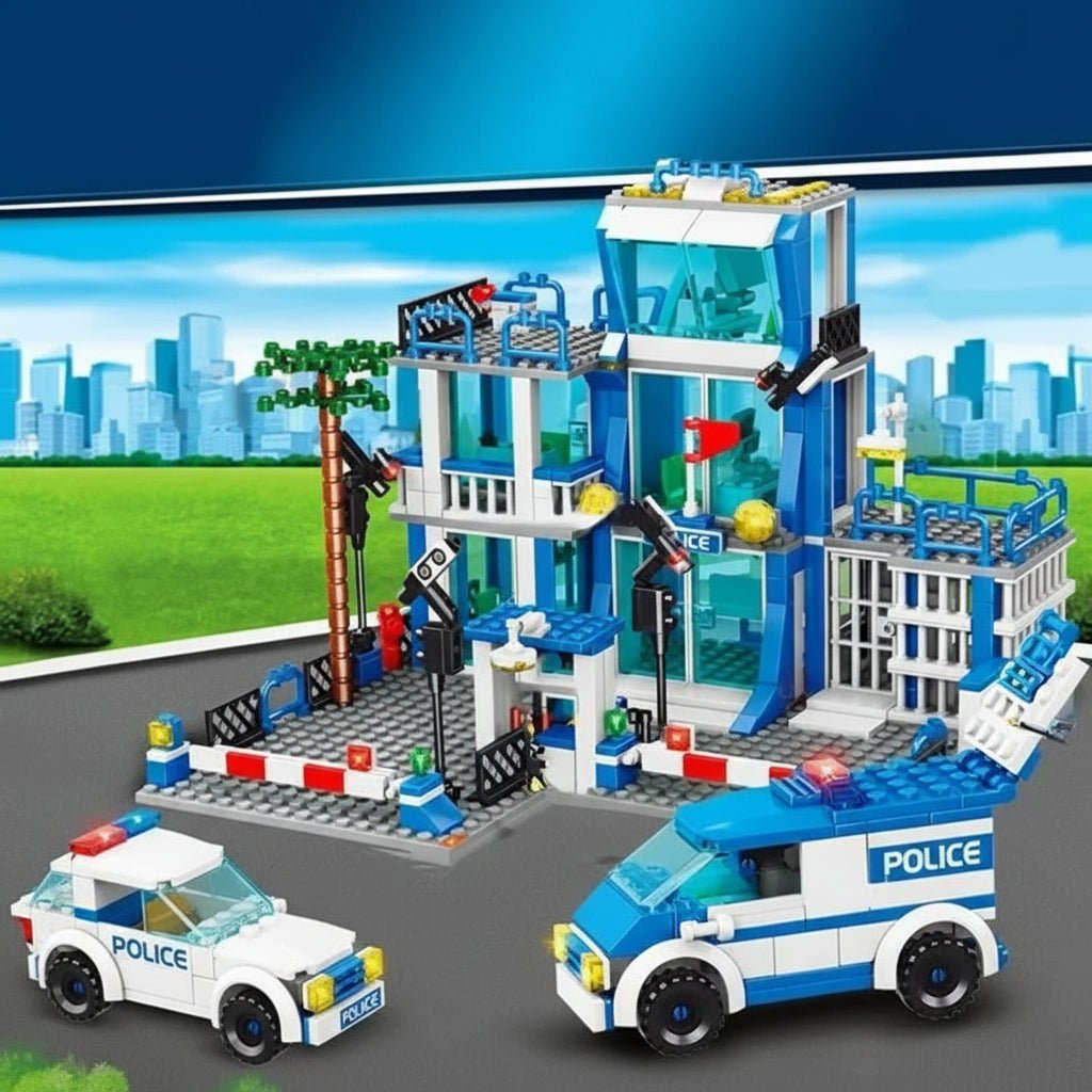Bohui Toys SWAT Police Station Building Blocks Set with Figures for Kids 3
