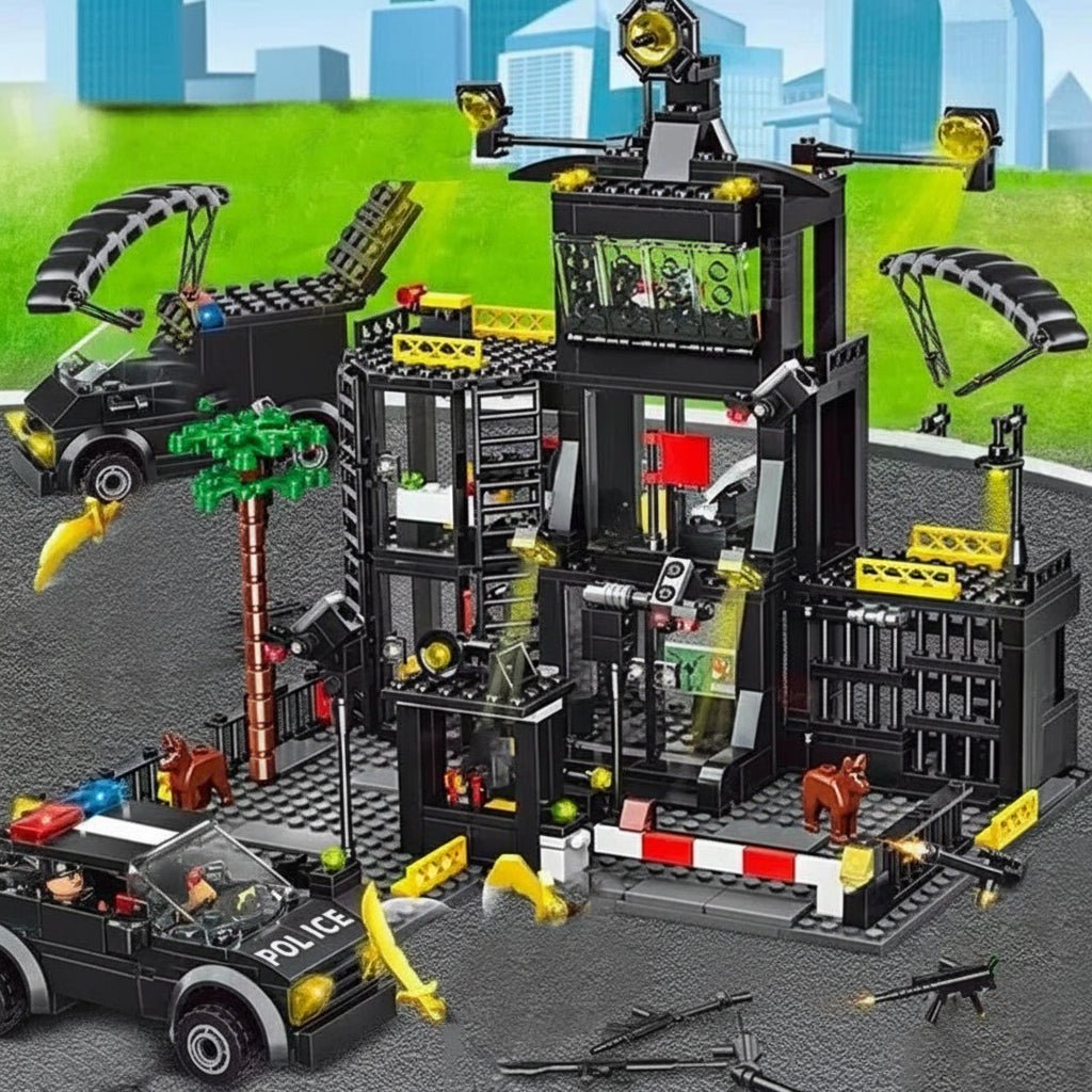 Bohui Toys SWAT Police Station Building Blocks Set with Figures for Kids 4