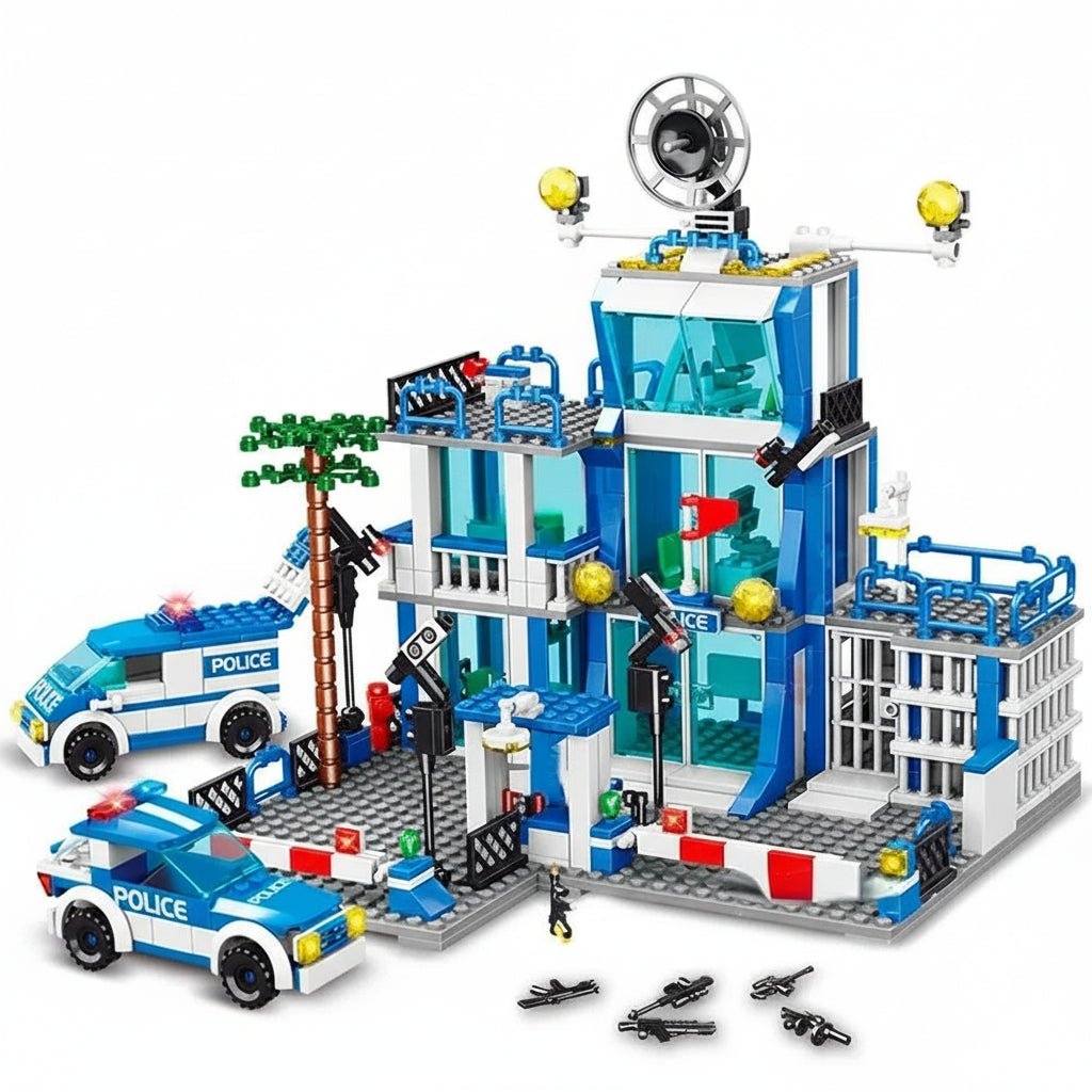 Bohui Toys SWAT Police Station Building Blocks Set with Figures for Kids 6