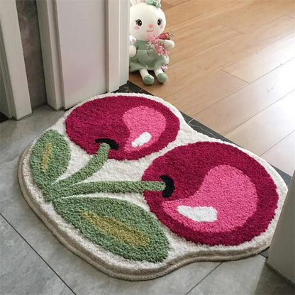 BowLift Cherry Bath Mat - Soft, Non-Slip, Absorbent Bathroom Rug 50x60cm 0