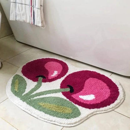 BowLift Cherry Bath Mat - Soft, Non-Slip, Absorbent Bathroom Rug 50x60cm 6