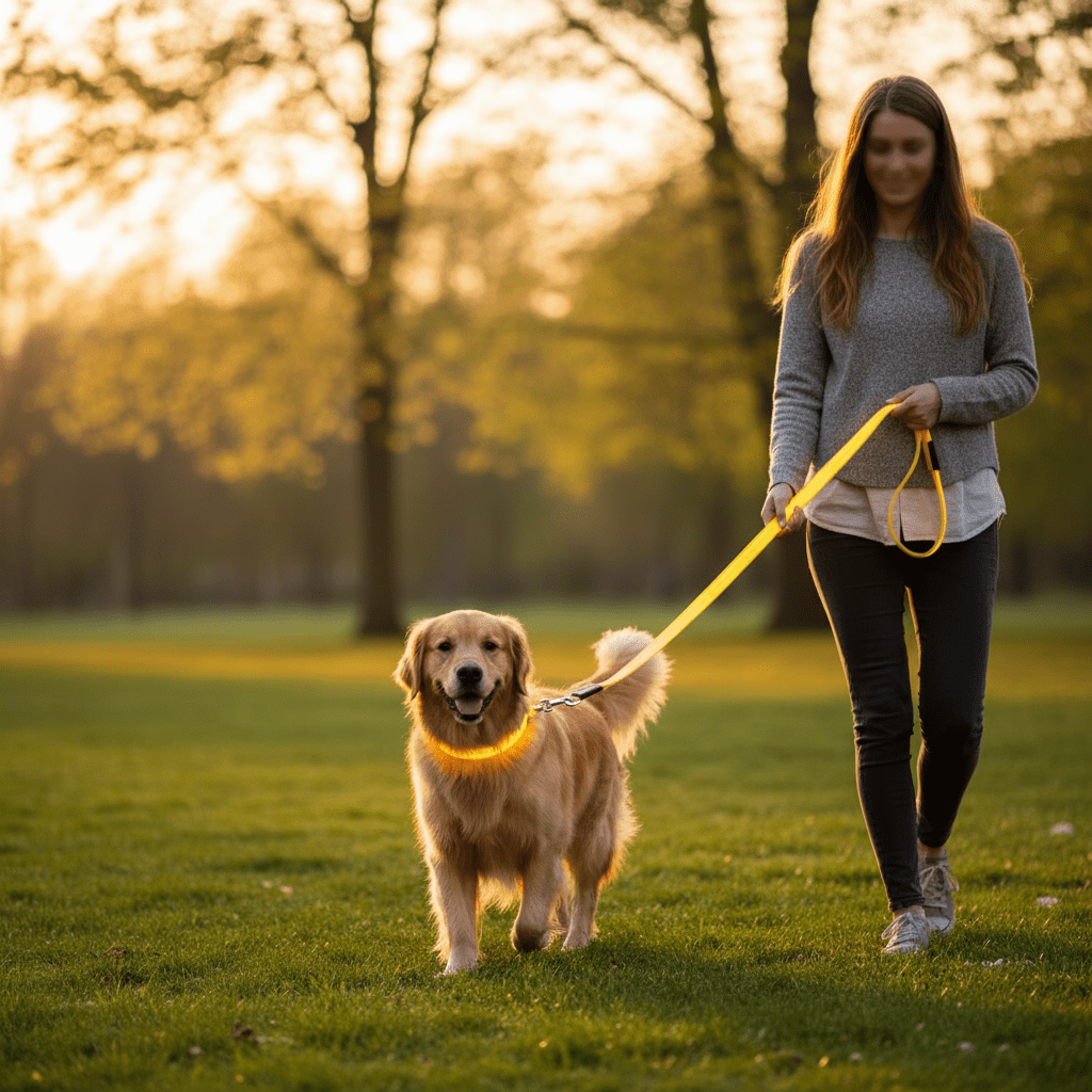 BrightWalk LED Dog Leash - USB Rechargeable, Ergonomic Handle, High Visibility 4