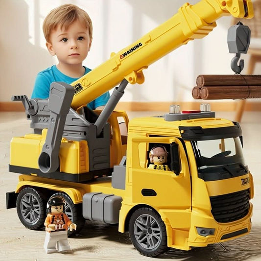 BuildPlay Crane Truck Toy – Construction Vehicle with Light, Sound & Movable Crane Arm (from 3 years) 0