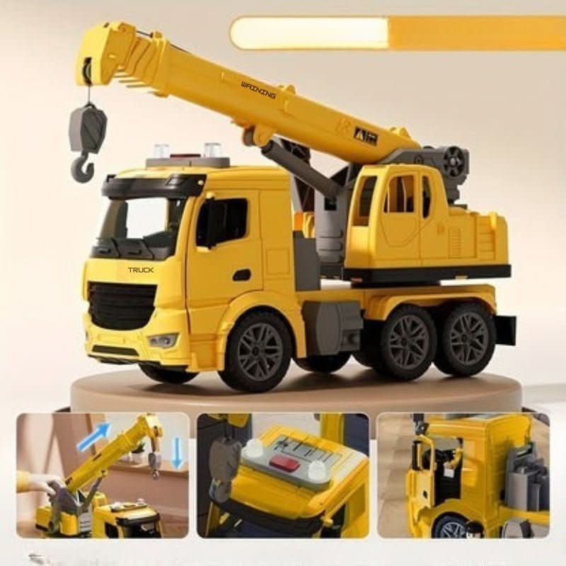BuildPlay Crane Truck Toy – Construction Vehicle with Light, Sound & Movable Crane Arm (from 3 years) 3