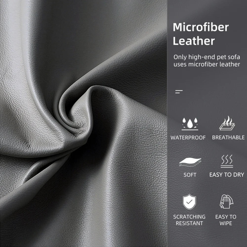 CALMDEN – Orthopedic dog sofa made of microfiber leather with a waterproof bolster design 5