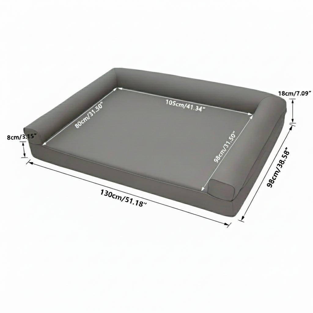 CALMDEN – Orthopedic dog sofa made of microfiber leather with a waterproof bolster design 6