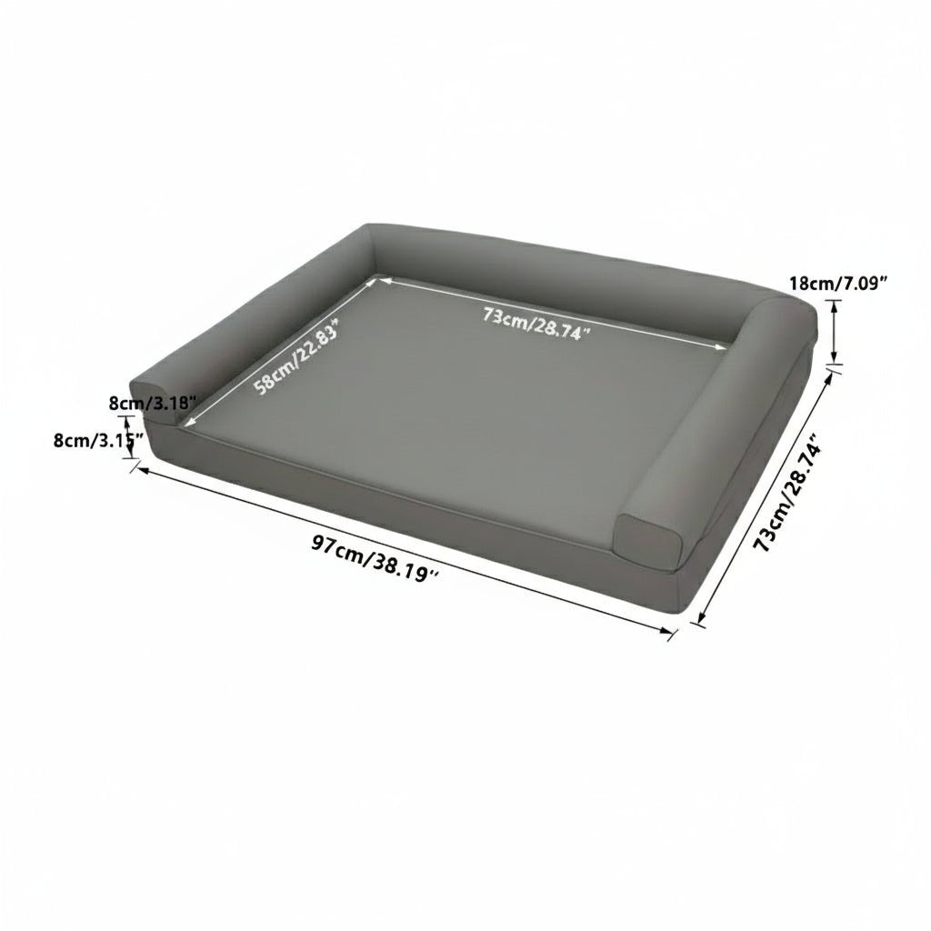 CALMDEN – Orthopedic dog sofa made of microfiber leather with a waterproof bolster design 8