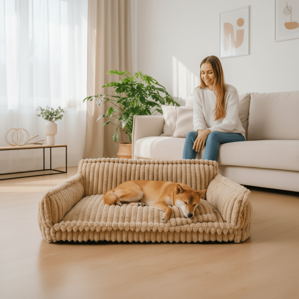 CANILUX – Orthopedic Dog Bed with Raised Headrest & Soft Cushion 2