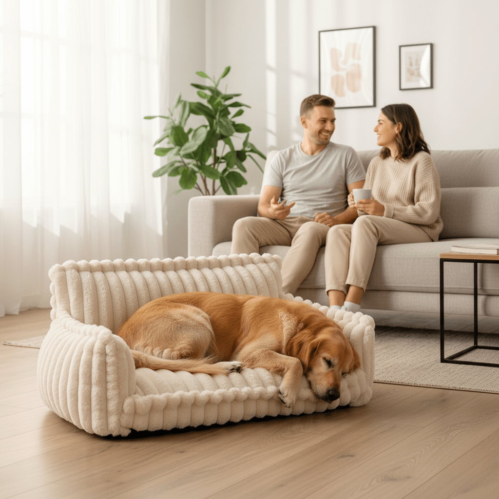 CANILUX – Orthopedic Dog Bed with Raised Headrest & Soft Cushion 3