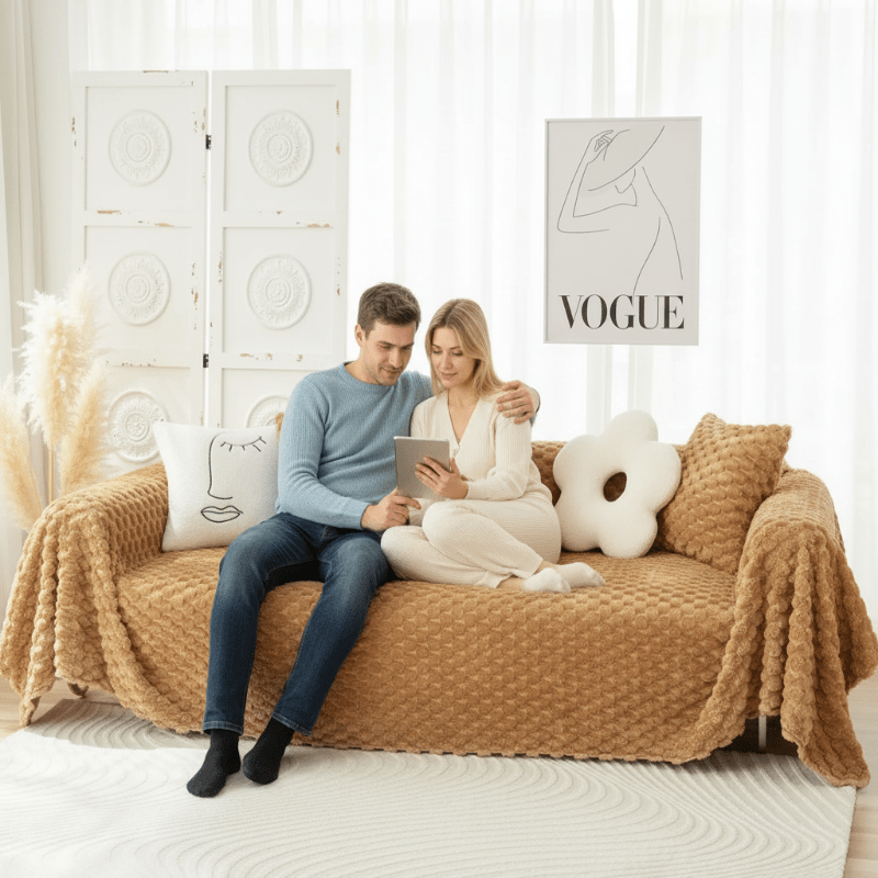 CHENILLO – Plush Chenille Sofa Throw with Anti-Scratch Protection 1