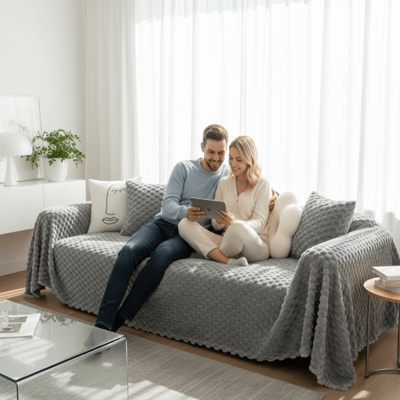 CHENILLO – Plush Chenille Sofa Throw with Anti-Scratch Protection 2