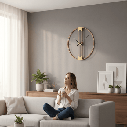 CHRONOLUX – 50cm Gold & Black Metal Wall Clock for Modern Decor 8
